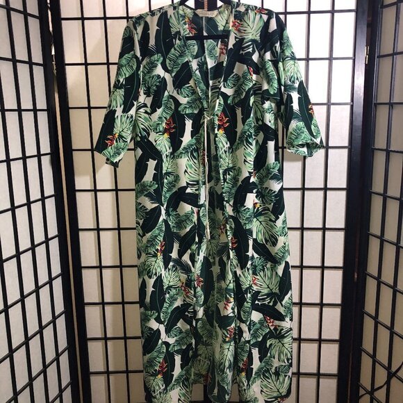 Rachel Zoe Other - Rachel Zoe Tropical Palm Print Coverup/Duster OS